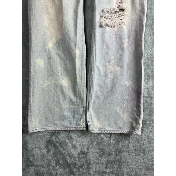 Vintage Y2K Hollister Low Rise Bootcut Mens Jeans 34x32 Thrashed Destroyed Baggy